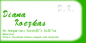 diana koczkas business card